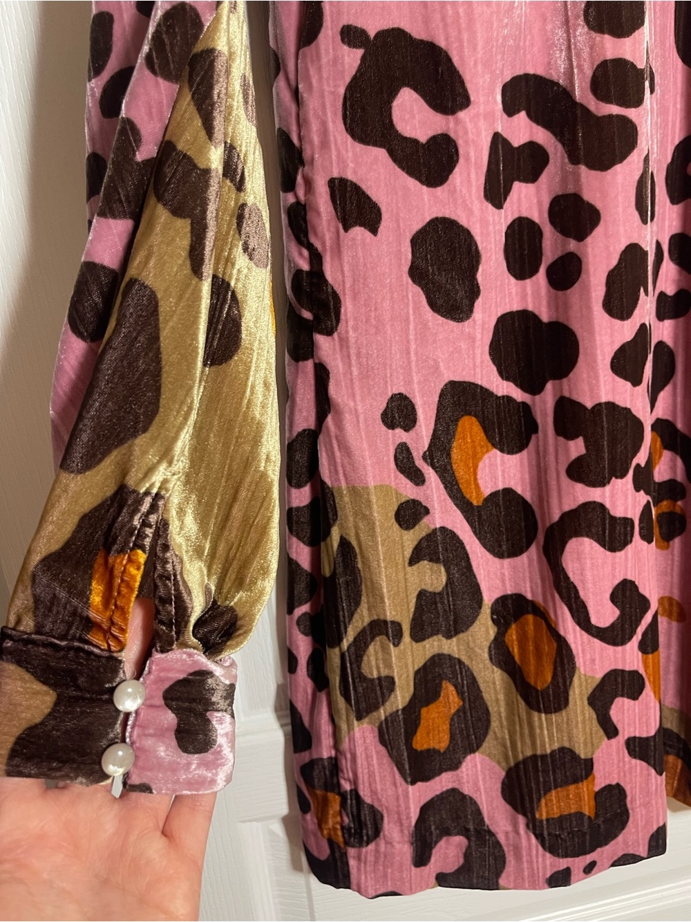 Anthropologie Eleanor Velvet Tunic Dress Animal Print Size 6 - Picture 5 of 15